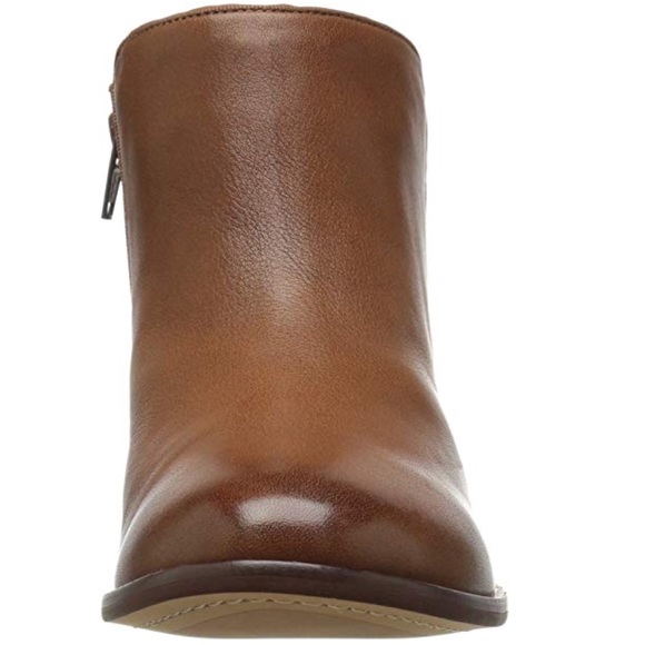 Texas Cognac Leather Low Heel Ankle Booties - Picture 7 of 8